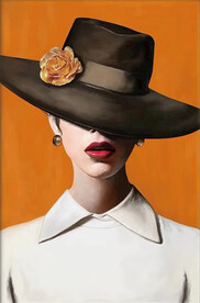 装饰画 美女 帽子