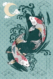 锦鲤 国潮风装饰画