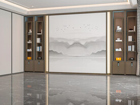 新中式客厅3D场景