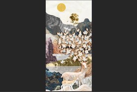 麋鹿山水风景玄关装饰画