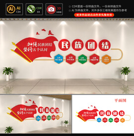 民族团结五个认同文化墙