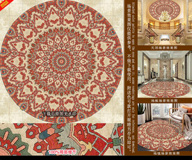 异域风拼花地毯地垫图案设计