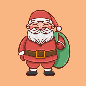 手绘卡通圣诞老人插画设计