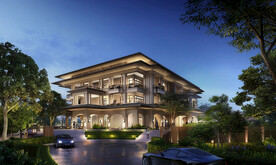 自建豪宅别墅夜景效果图