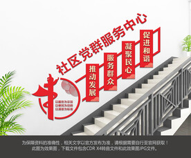 党群服务中心楼梯文化墙