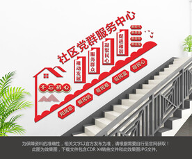 党群服务中心楼梯文化墙