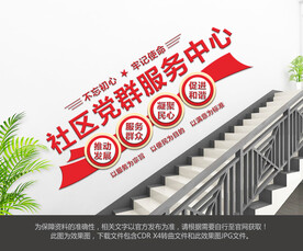 党群服务中心楼梯文化墙