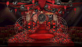 红黑汉式新中式婚礼效果图