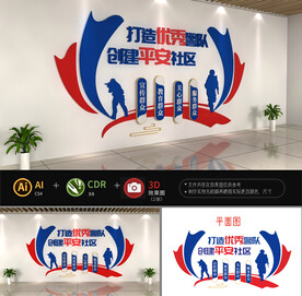 创建平安社区派出所标语文化墙