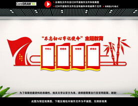 不忘初心主题教育墙