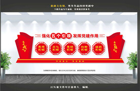 五个引领文化墙