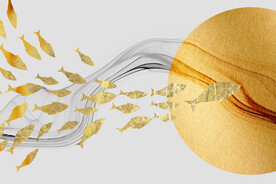 装饰画 晶瓷画 鱼群