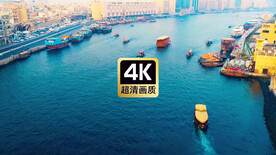 航拍海滨城市景色