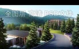 山间建筑绿化景观