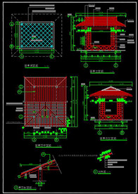 防腐木亭CAD图纸