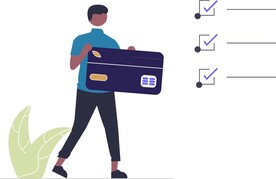 扁平化人物支付矢量插画