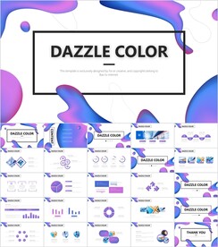 晕染风紫色主题PPT模板