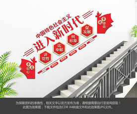 进入新时代楼梯文化墙