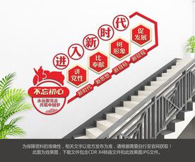 进入新时代楼梯文化墙