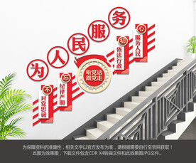 为人民服务楼梯文化墙