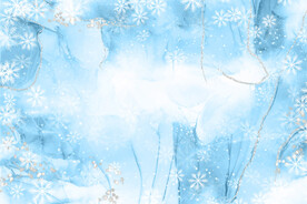 幽蓝雪花水彩画