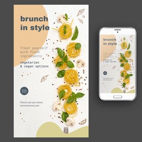 轻食主义西点面条海报