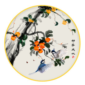 圆形画好事成双