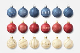 一组圣诞装饰品