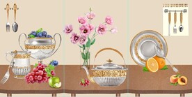 花瓶水果餐具餐厅装饰画