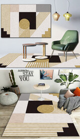 现代轻奢简约高档几何客厅地毯