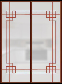 高清分层透明底推拉门格条打印图