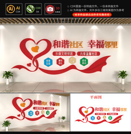 和谐社区文化墙