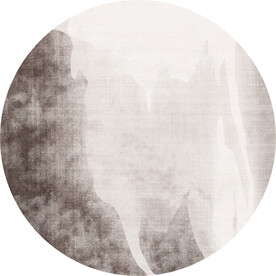 抽象水墨圆形地毯图案设计