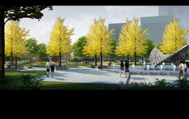 银杏广场水池喷泉