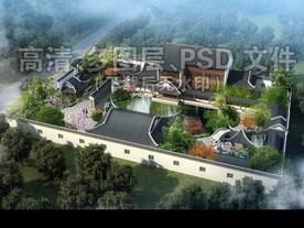 古建园林航拍鸟瞰