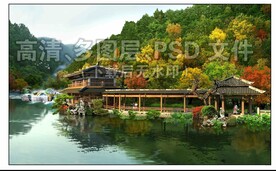 山下水边古建廊桥