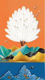 装饰画 抽象画 羽毛