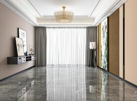 新中式客厅场景沙发空景