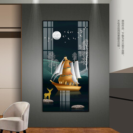 一帆风顺客厅卧室玄关装饰画挂画