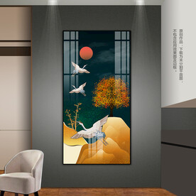 意境山水客厅玄关装饰画晶瓷画