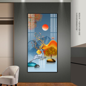 抽象山水客厅玄关装饰画无框画