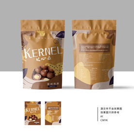 坚果包装袋 手绘