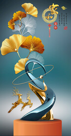 装饰画 晶瓷画 麋鹿