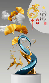 装饰画 晶瓷画 麋鹿