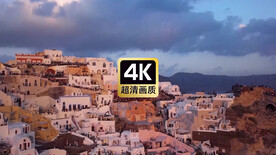 航拍海岛城镇风景