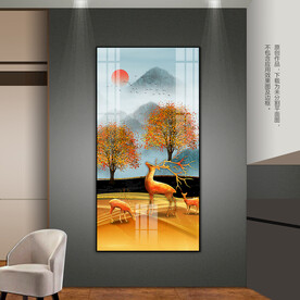 轻奢客厅玄关卧室装饰画发财树