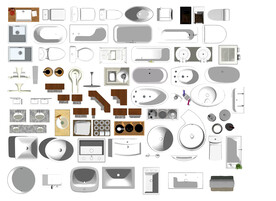 卫生间洁具高清彩平素材PSD