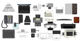 办公室平面高清彩平素材PSD