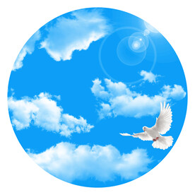圆形蓝天白云