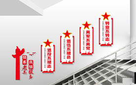 退役军人楼梯文化墙展板